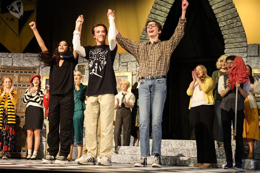 Students perform onstage